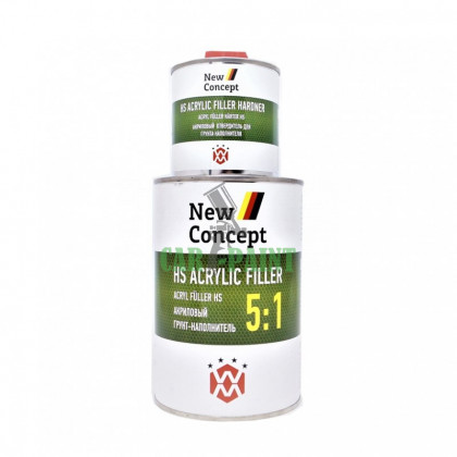 Грунт акриловий чорний New Concept HS ACRYLIC FILLER 5:1 1 кг + затверджувач 0,2 кг