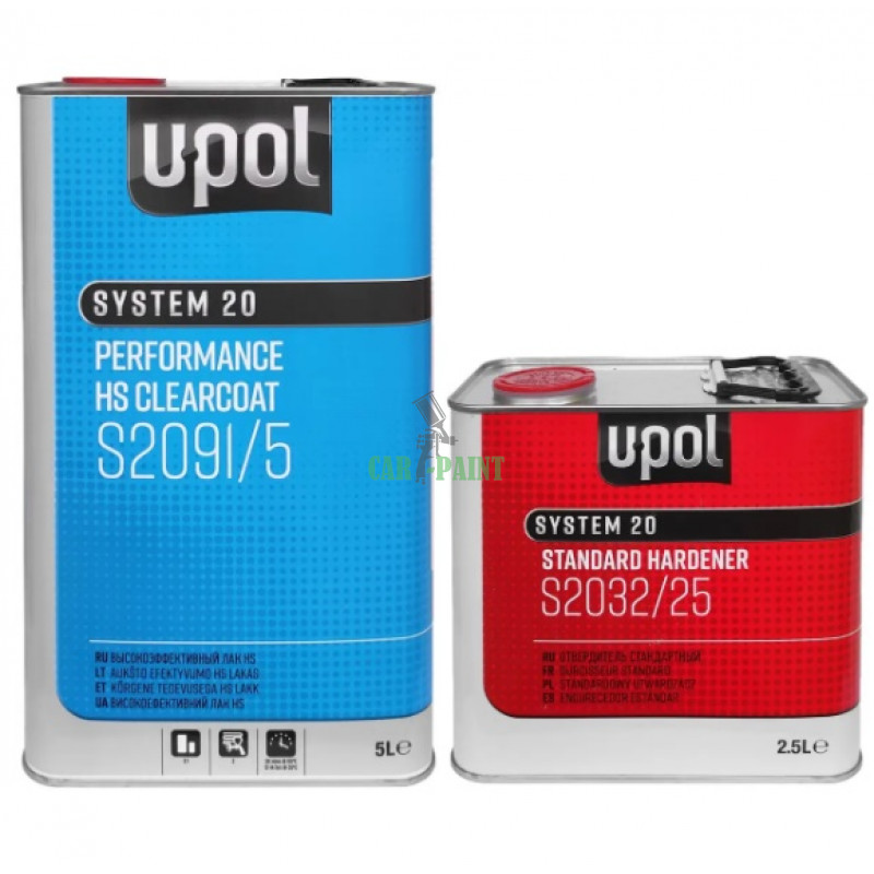 Лак акриловий U-POL HS 2 + 1 S2091 / 1 з затверджувачем S2032 / M 5л + 2,5л