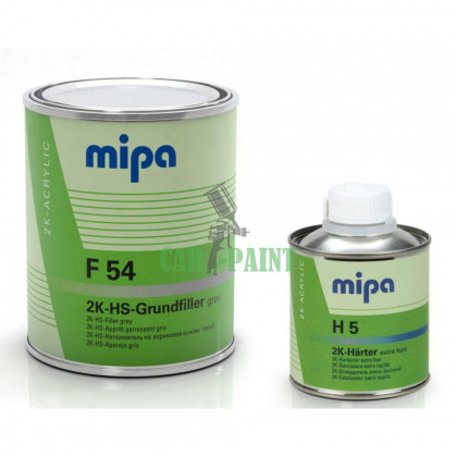 Акриловий грунт Mipa 2K HS Grundfiller F 54 (1л) + затверджувач (0.25л) (Міпа Грундфіллер Ф54) сірий