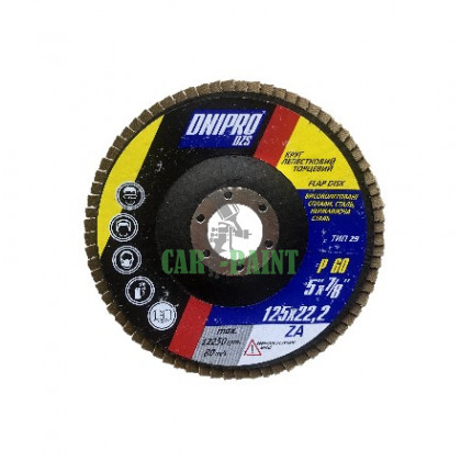 Круг пелюстковий торцевої 125х22 P60 DNIPRO DZS
