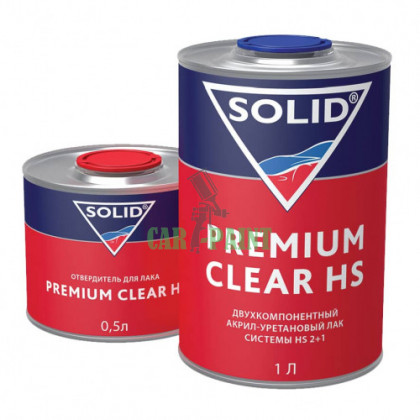 Акрил-уретановий лак Solid PREMIUM CLEAR HS з підвищеним сухим залишком (1л) + затверджувач (0,5 л)