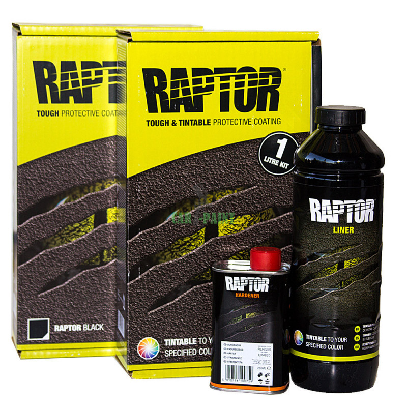 U-POL Raptor Захисне покриття (фарба) підвищеної міцності, комплект(1 л + затверджувач 0.237л) колеруемий