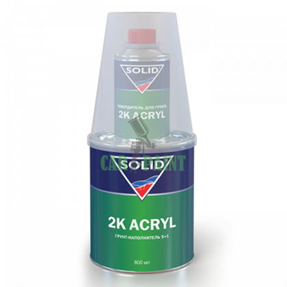 SOLID 2K ACRYL 5 + 1  акриловий грунт наповнює  чорий 0,8л + 0,16Л затверджувачем