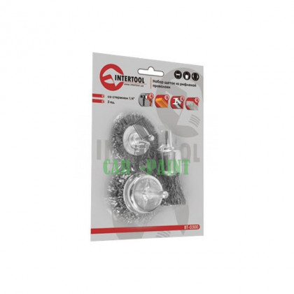 Набір щіток дротяних для дрилі 3шт., 1/4 "INTERTOOL BT-0300