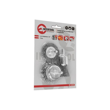 Набір щіток дротяних для дрилі 3шт., 1/4 "INTERTOOL BT-0300