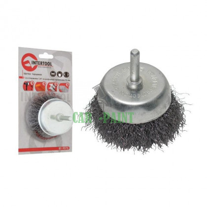 Щітка чашкова 50 мм для дрилі, 1/4 "(кручена дріт) INTERTOOL BT-9050
